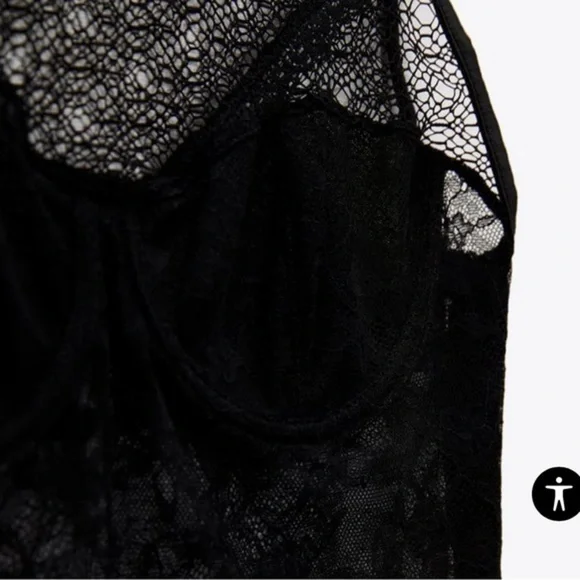 Zara Black Lace Bodysuit - Picture 7 of 10